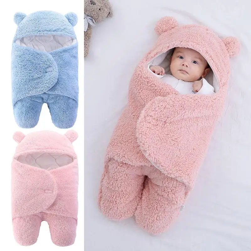 

Newborn Baby Sleeping Bags Swaddling Clothes Cotton Blanket Sleepsacks Baby Swaddle Blanket Wrap Hat Newborn Receiving Blankets