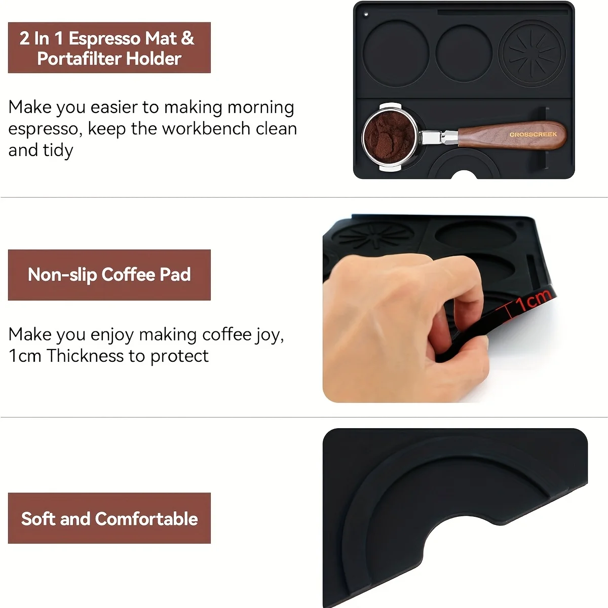 Coffee Tamping Mat Silicone Non Slip Holder Pad Coffee Press Cushion Tool Coffee Accessory Tamp Station Mat for Home And Cafe