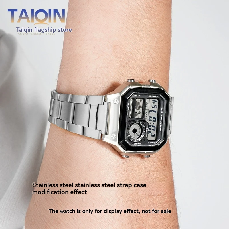 Stainless Steel Watch Case with Waterproof Ring - Black/Silver Finish
