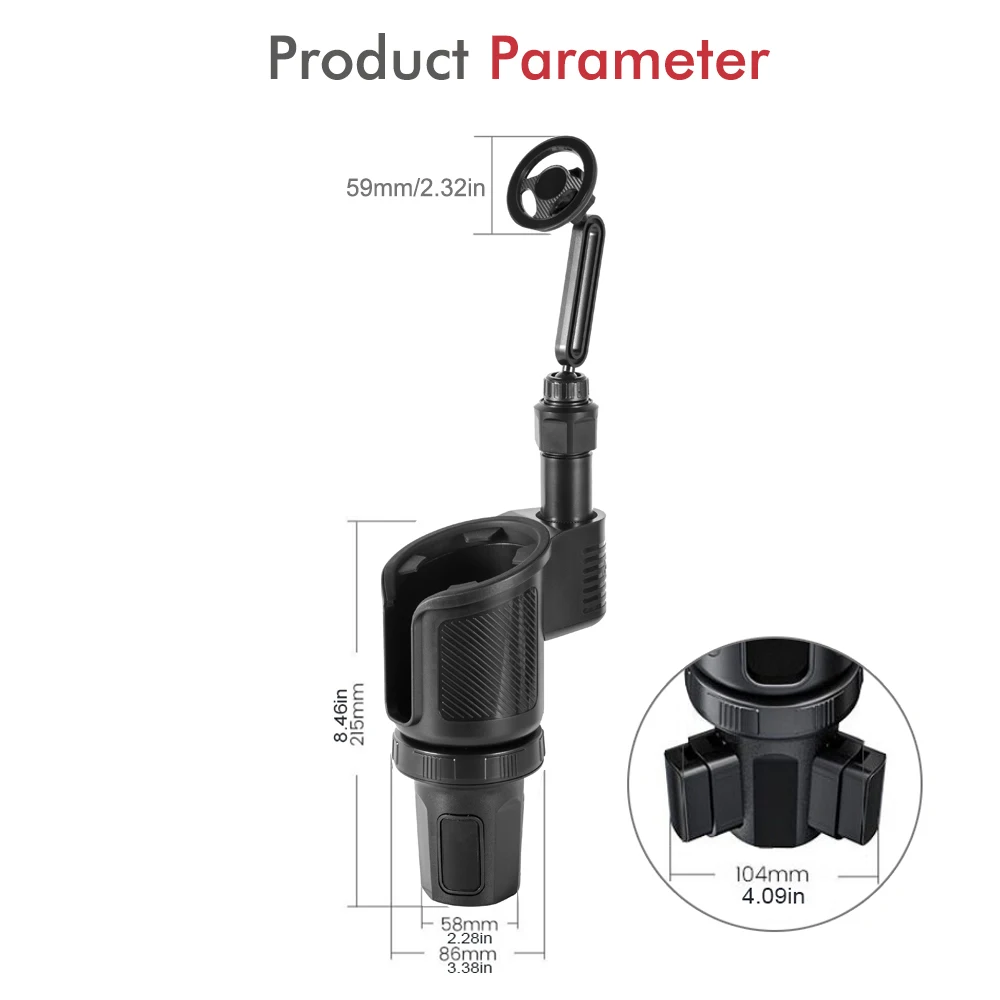 새로운 2 In 1 자동차 마그네틱 전화 홀더 컵 홀더 360도 조절 가능한 기본 자동 인테리어 액세서리