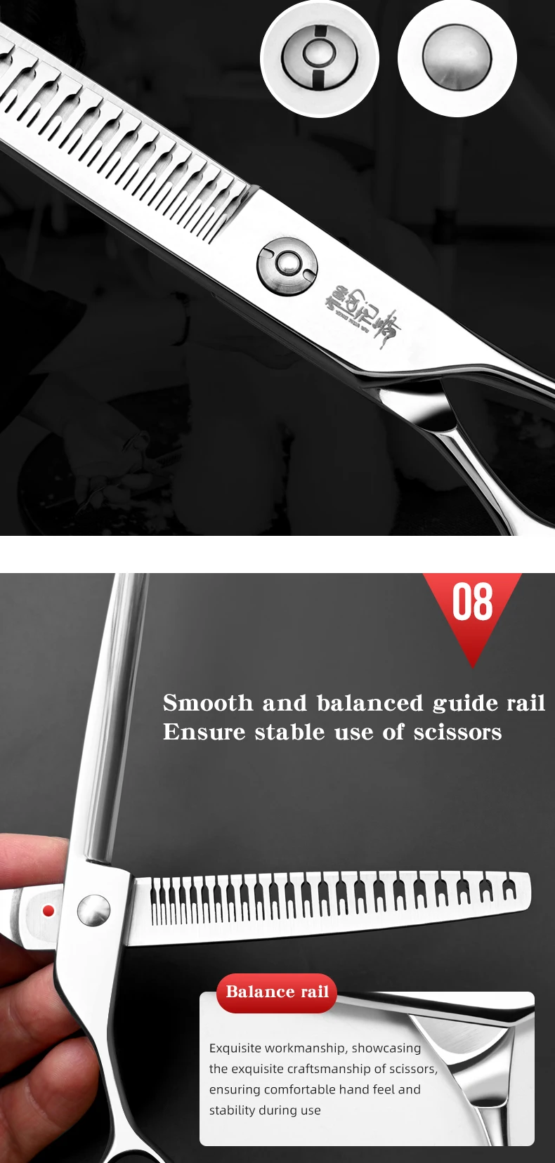 Pet Grooming Natural Scissors With A Hair Removal Rate Of 90% For Thinning Fish Bones, Specifically Designed For Beauty Shops