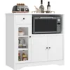 Storage Cabinet with 3 Doors and 1 Drawer, Buffet Cabinet Sideboard with Adjustable Shelves, Microwave Stand Cabinet for Kitchen 1