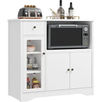 Storage Cabinet with 3 Doors and 1 Drawer, Buffet Cabinet Sideboard with Adjustable Shelves, Microwave Stand Cabinet for Kitchen 1