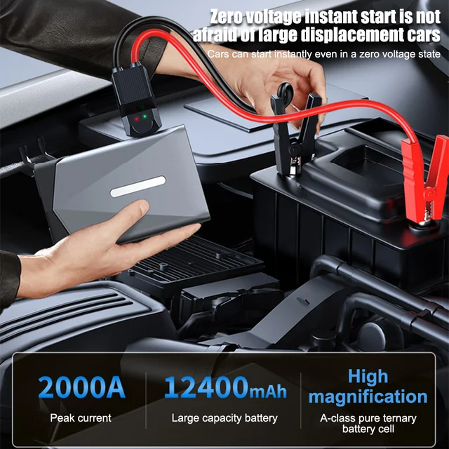 Portable Jump Starter with Air Compressor, 6-in-1 Car Battery Jump Starter with 150PSI Tire Inflator, 2000A Jumper Starter Kit 3
