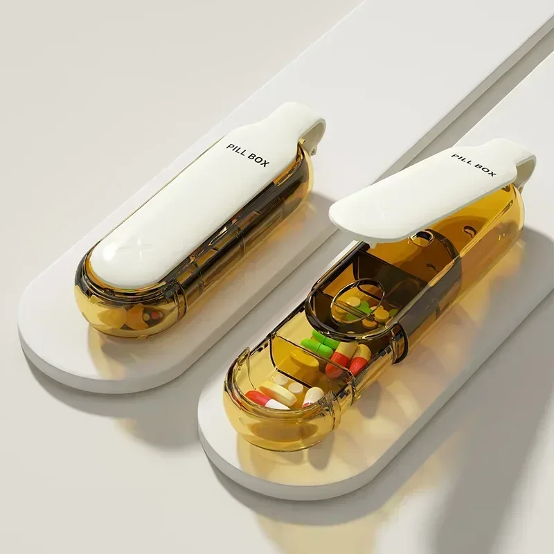 Compact and Colorful Travel Pill Organizer with Built-in Splitter