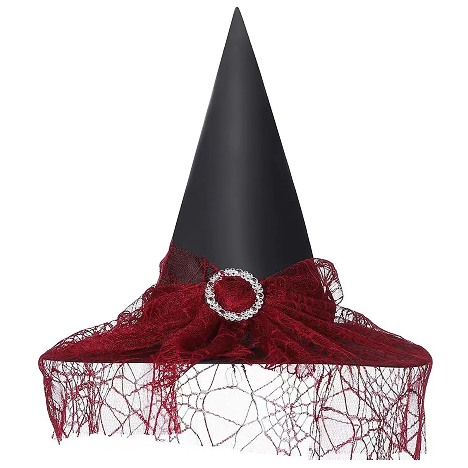 Halloween Witch Hats Lace Veils Cosplay Costume Accessories Party Supplies For Adults Kids