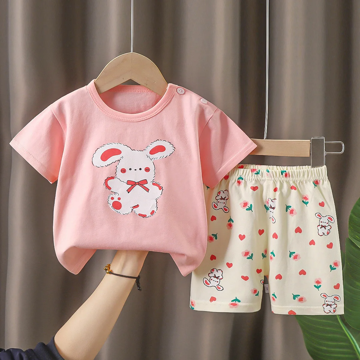 Summer Children's Short-Sleeved Suit Cotton Boys Girls Clothing Set Version Of Baby Clothes Girls T-shirt Children clothing 6