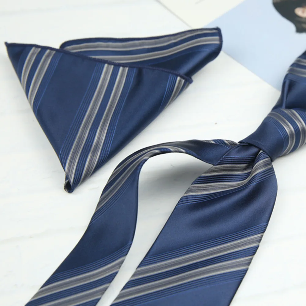 2pcs Neck Ties Set New Arrival Wine Red Striped Neckties Formal Business Khaki Dots Floral Pocket Square Wedding Shirt Cravat