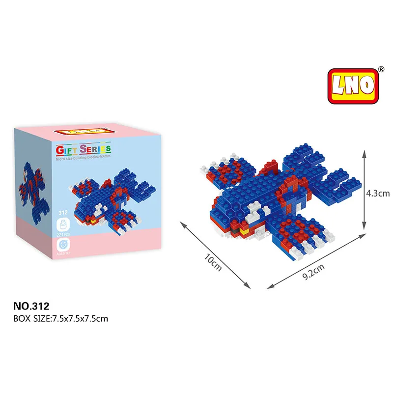 Pokemon Cartoon Building Blocks Anime Characters Groudon Kyogre Rayquaza Mini Action Figure Educational Game Toy Kids Gift