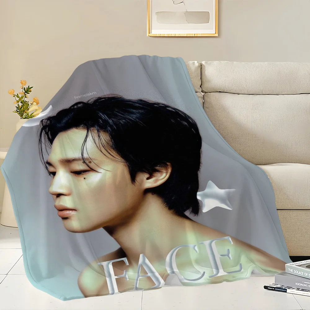Blanket Flannel singer warm comfort  soft plush blanket for J-Jimin sofa idol living room Kpop office bedroom travel gift 4