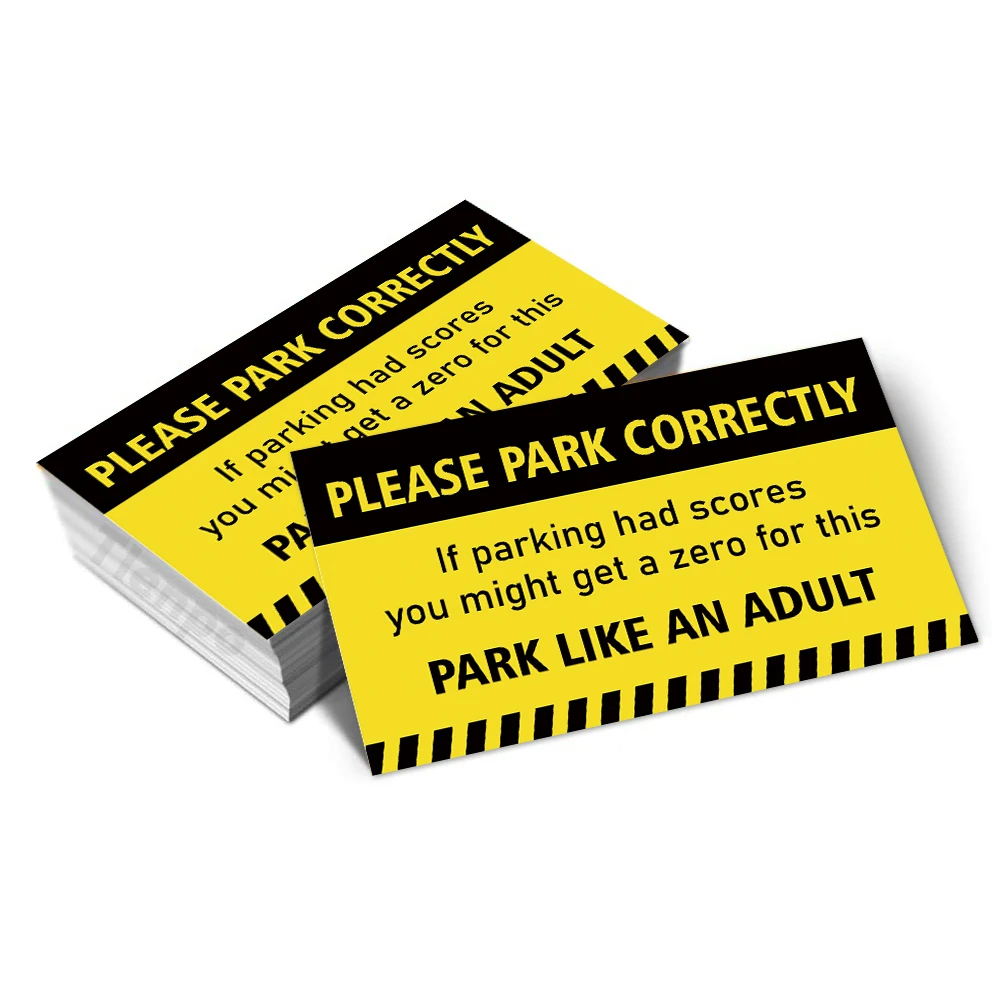50pcs Funny Parking Cards Please Park Correctly 3.5 x 2inch Prank Cards Prank Driving Fake Ticket mini Portable Prank Props mini greeting cards gag cards