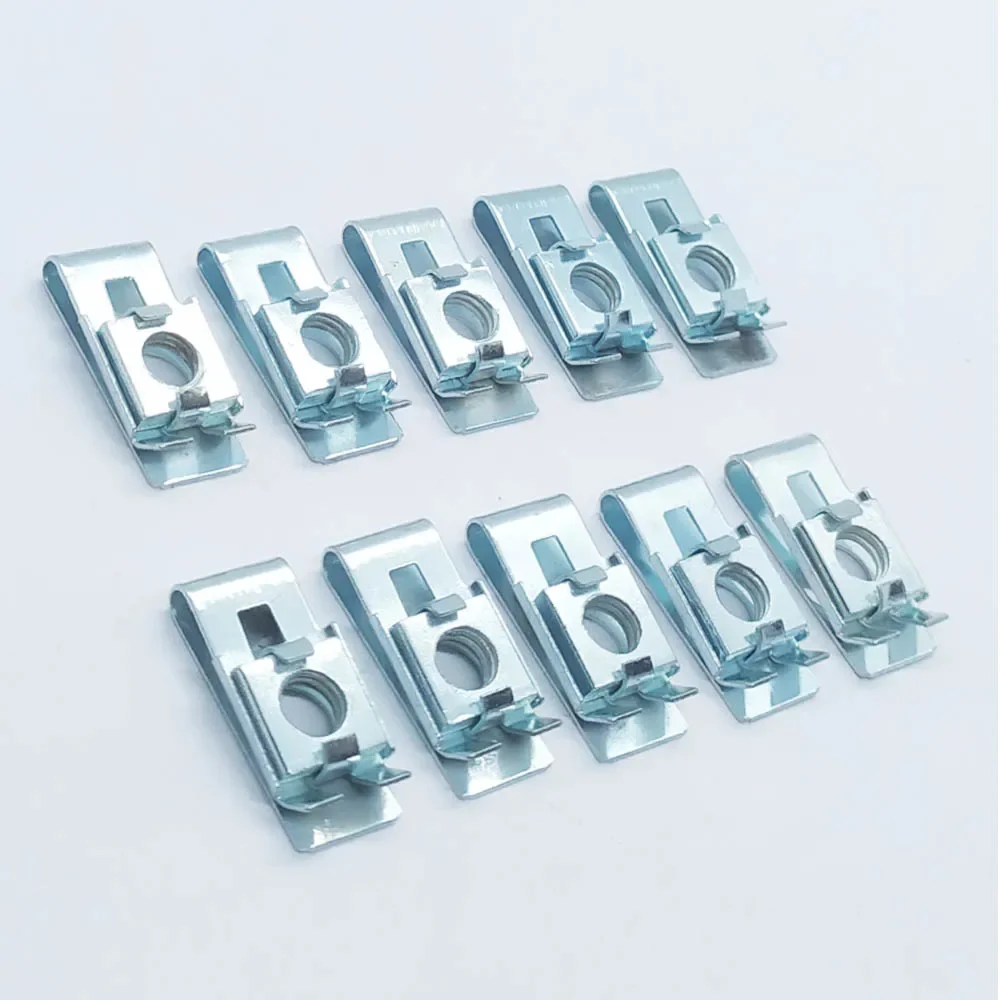 10pcs M3/M4/M5/M6 스프링 스틸 U 유형 삽입 너트 클립 (스레드 포함) 5mm 6mm 4mm 엘리베이터 슬라이더 자동차 자동차 번호판 고정