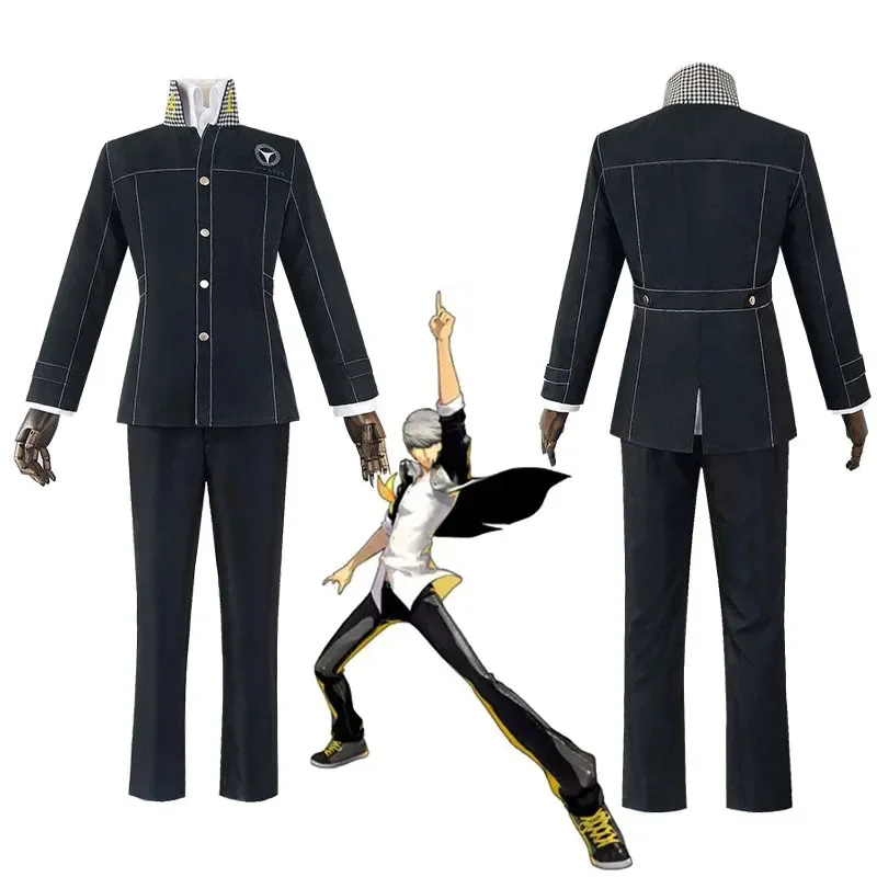 

Anime Shin Megami Tensei Persona 4 Yasogami Yu Narukami Cosplay Costume Adult Men Boy School Uniform Men Suit Halloween Outfits