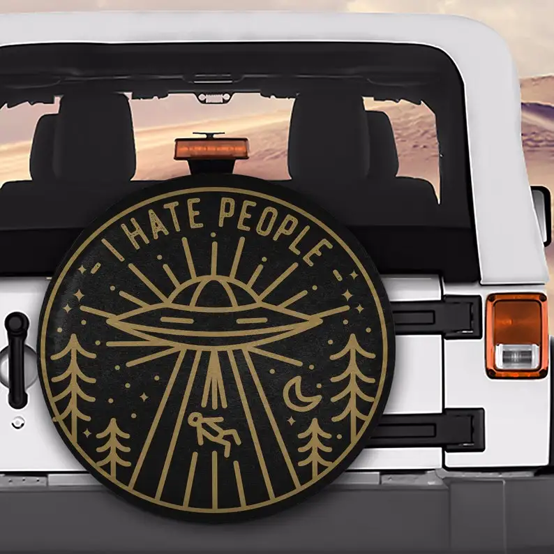 Personalized I Hate People Spare Tire Cover, Custom Name Tire Cover, Alien  UFO Tire Protect, Car Accessories, Camping Life Decor AliExpress