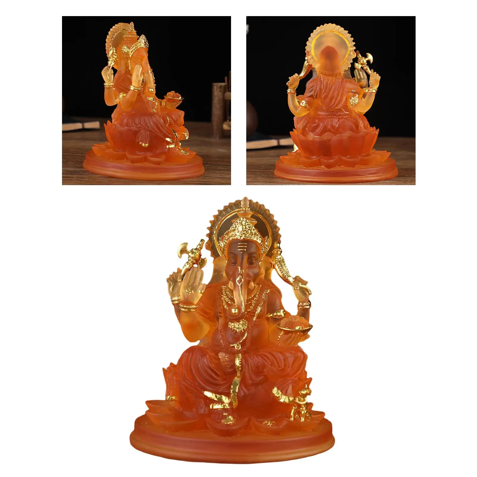 Hindu Elephant God Statue Indian Buddha Figurine for Car Meditation Decor