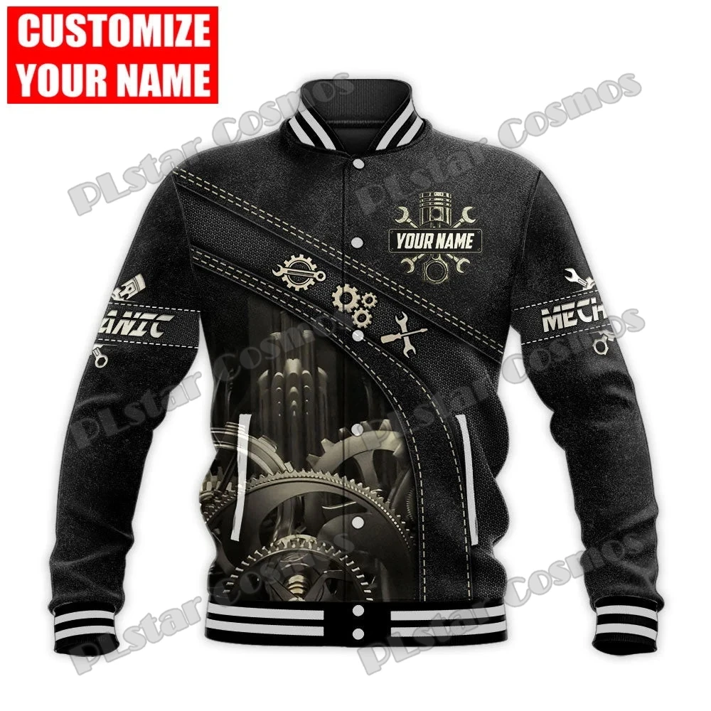 Angepasst Name Mechaniker Muster 3D Gedruckt Mode männer Baseball Varsity Jacke Unisex Casual Winter Baseball Jacke BQF06 – Detail 9