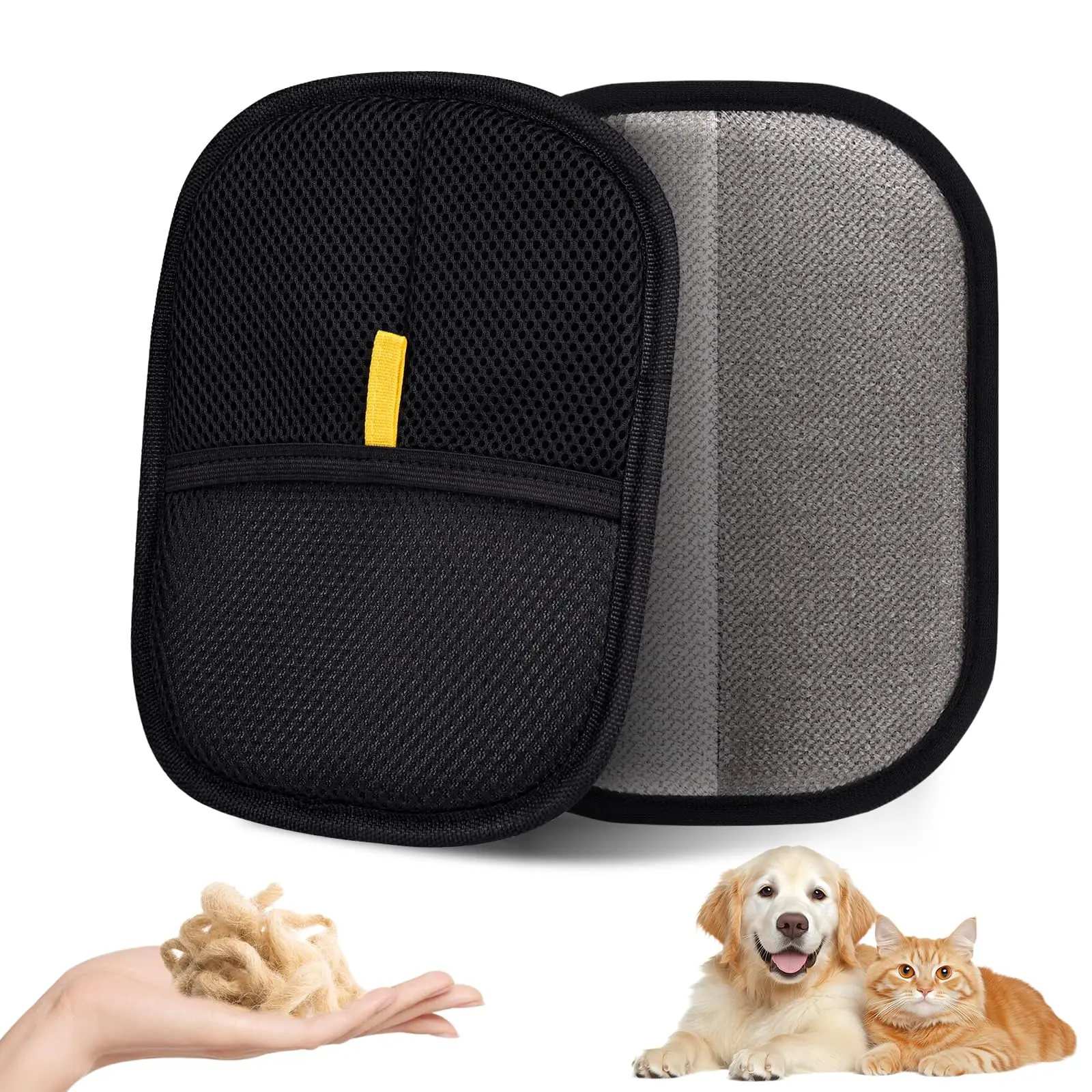 Electrostatic Pet Hair Removal Gloves - Grooming & Fur Removal for Dogs & Cats - Reusable for Furniture, Car Seats & Carpets Electrostatic Pet Hair Removal Gloves - Grooming & Fur Removal for Dogs & Cats - Reusable for Furniture, Car Seats & Carpets