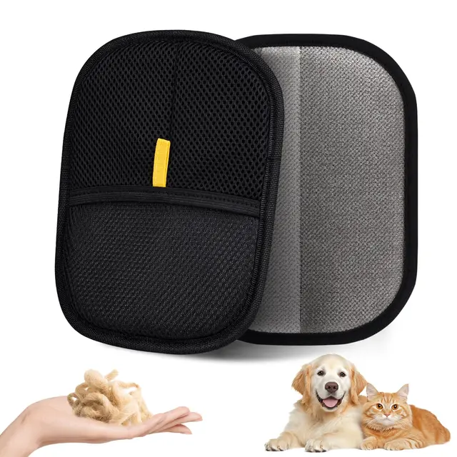 Electrostatic Pet Hair Removal Gloves - Grooming & Fur Removal for Dogs & Cats - Reusable for Furniture, Car Seats & Carpets