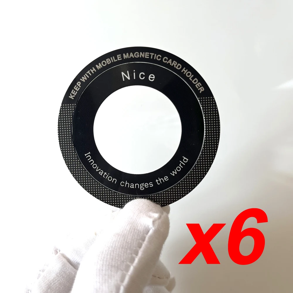 6-Pack Universal Magnetic Metal Rings for Wireless Charging and Car Mounts