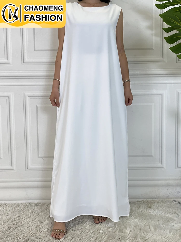 Dubai Abaya Vestido All-Match Casual Wear Sleeveless Inner Dresses Muslim for Women Modest Robe Caftan Moroccan Islamic Clothing