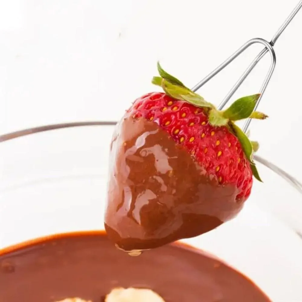 Description Picture 6 of itemStainless Steel Chocolate Dipping Fork Silver Irregular Shaped Cheese Fondue Fork Long Handle Rustproof Chocolate Dipping Tool