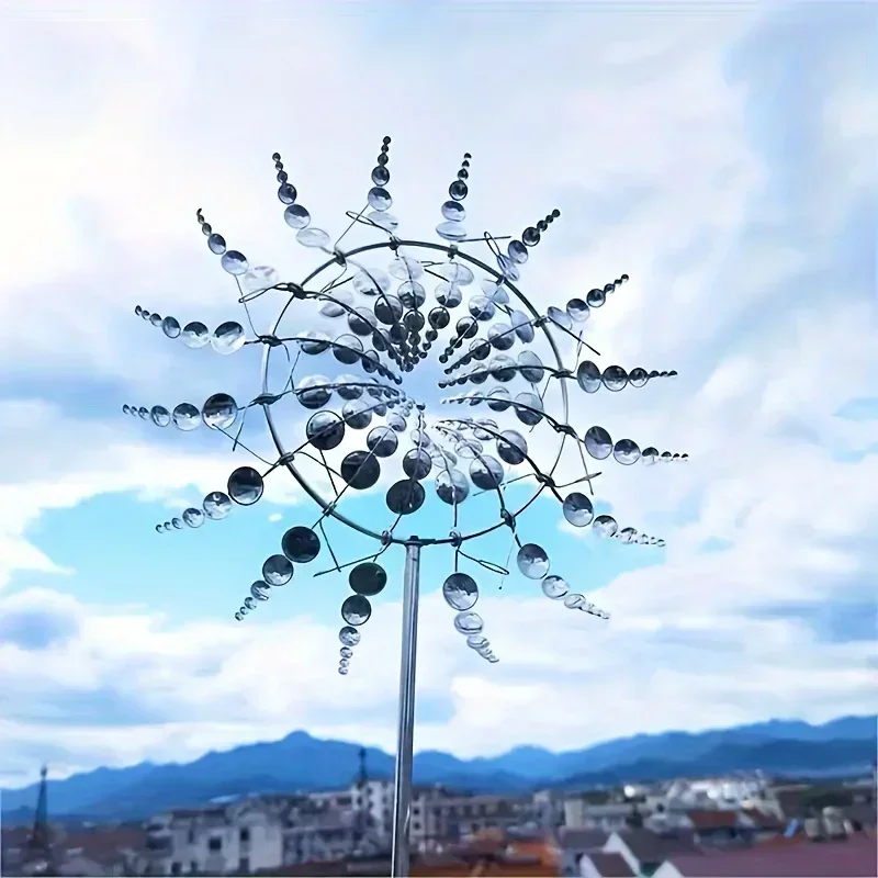 Creative Courtyard Garden Lawn Decoration Unique Wind Collector Magical Kinetic Energy Metal Windmill Rotator garden art decor windmill toys garden windmill