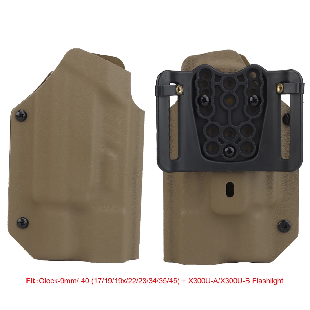 TacticalKydexHolsterfor9mm40Glock171919x45X300UFlashlight