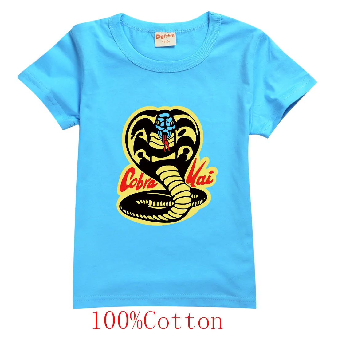 تي شيرت صيفي للأطفال مطبوع عليه كوبرا كاي