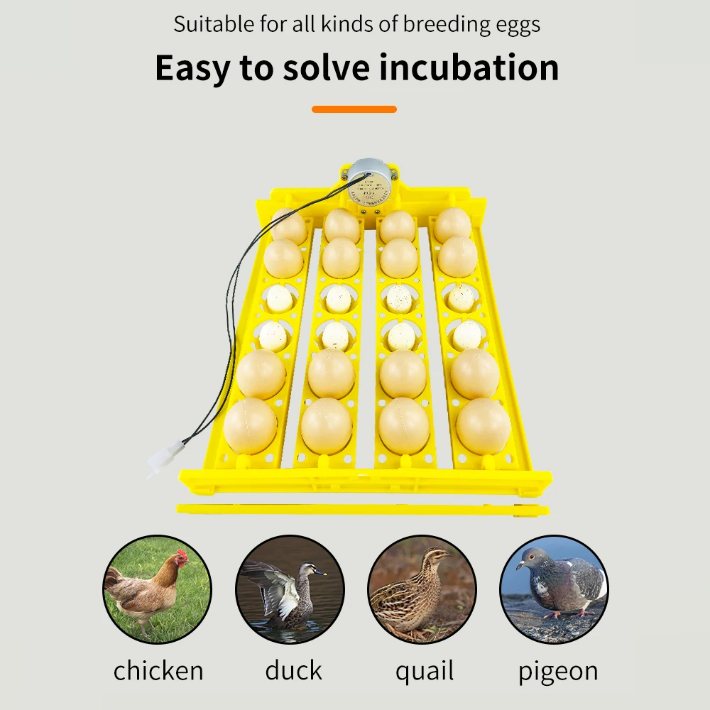Egg Incubator 16/24 Eggs Automatic Egg Turning AC220V Egg Tray Hatcher Farm Incubation Tool for Chicken Birds Quail
