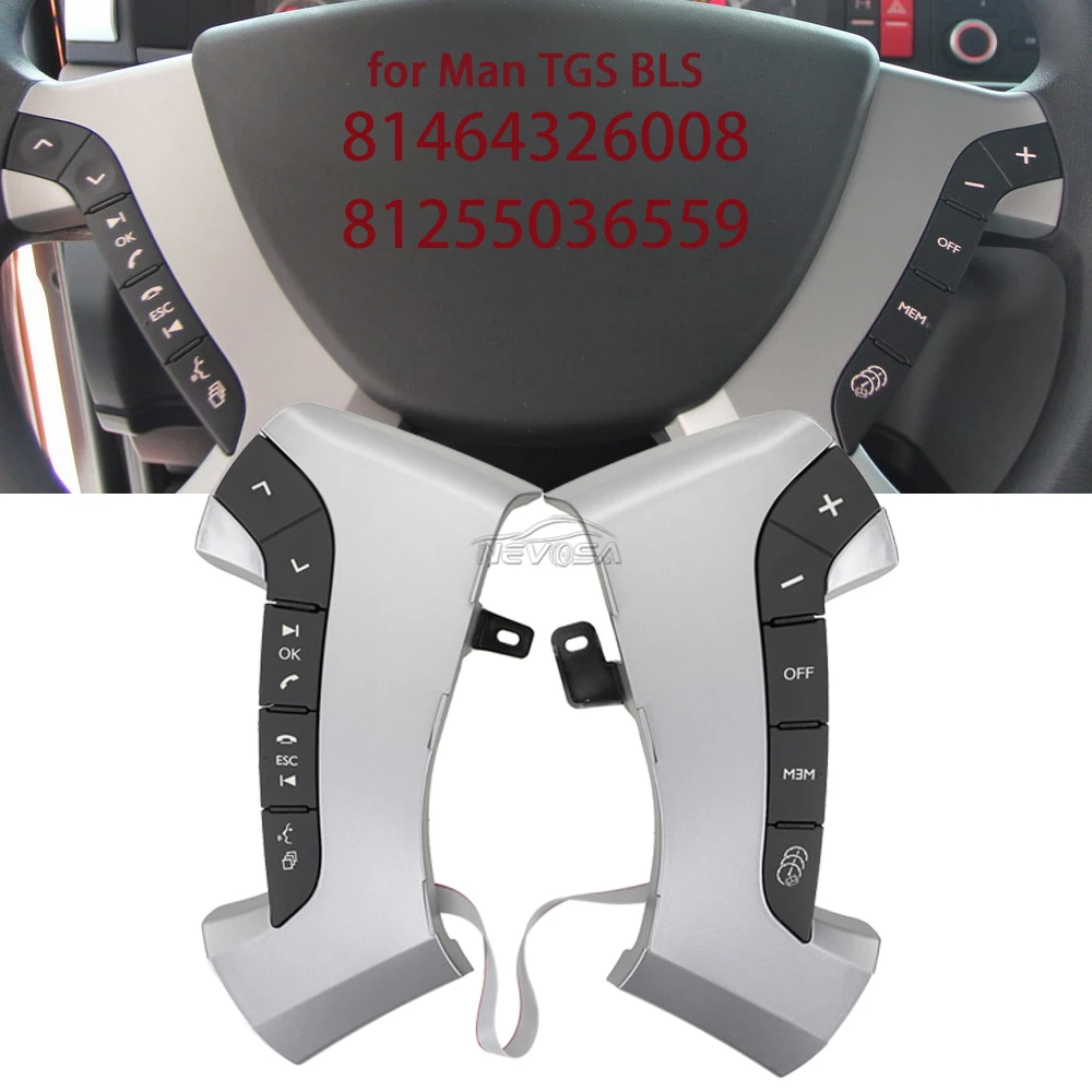 Steering Wheel Module Control Switch Set For MAN TGS BLS 81255036559 81464326008 Truck Parts For Man TGS TGX TGA TGL push button switch rocker switch truck steering column switch truck air conditioner switch
