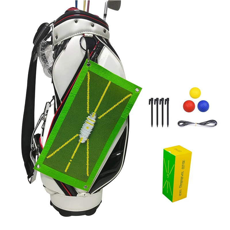 Portable Golf Swing Mat Hitting Batting Direction Mark Trace Indoor