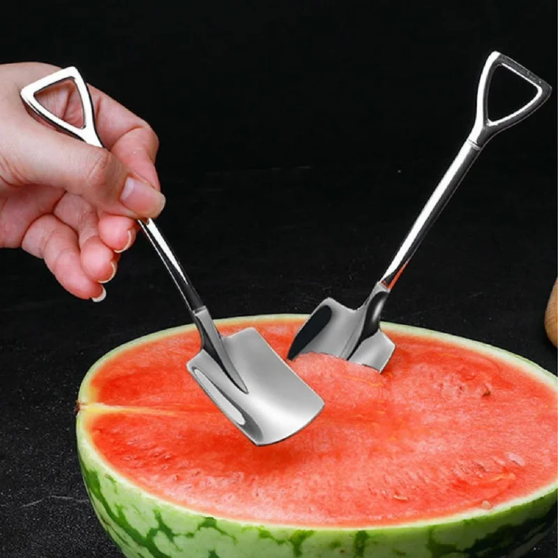 Description Picture 4 of item1/4Pcs Stainless Steel Shovel Spoons Cutlery Coffee Tea Spoon Ice Cream Dessert Fruit Party Scoop Kitchen Restaurant Tableware