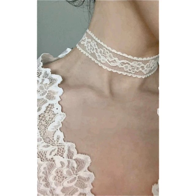 Collier de fleurs en dentelle pour femmes, noir et blanc, Sexy, Harajuku, gothique, court, ras du cou, accessoires de fête, nouvelle collection 1