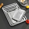 Stainless Steel Rectangle Hollow Drain Tray Thickened Fruit Vegetables Storage Plate Oil Water Filter Pan Kitchen Accessories 1
