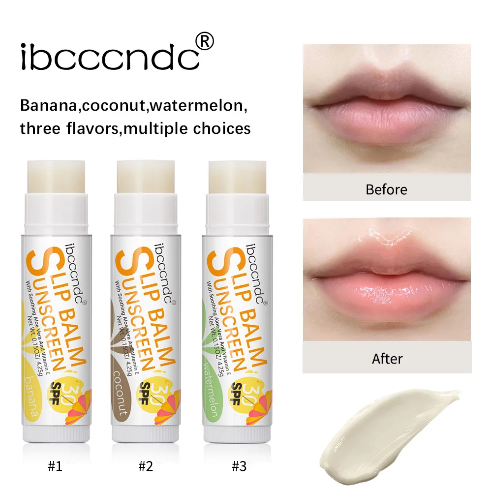 Moisturizing Fruit Lip Balm with Sun Block Protect SPF30 Nourishes Lips Anti Aging Anti-drying Hydration Lip Care Lipstick