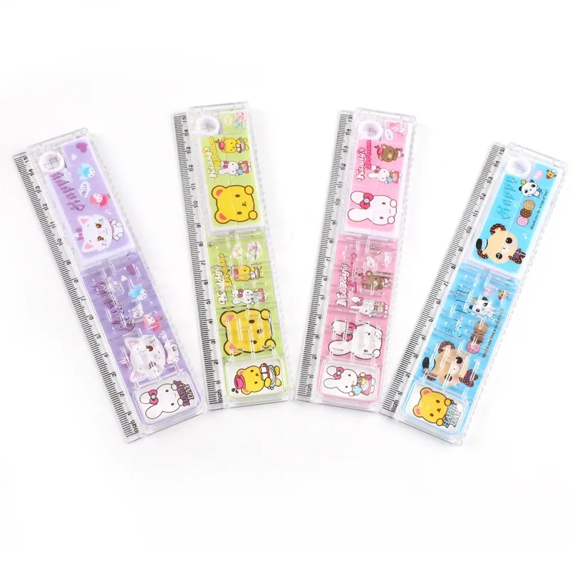 Cartoon Plastic Ruler Pupils Interesting Maze + puzzle Game 15cm Game Puzzle Kawaii School Supplies 1pcs