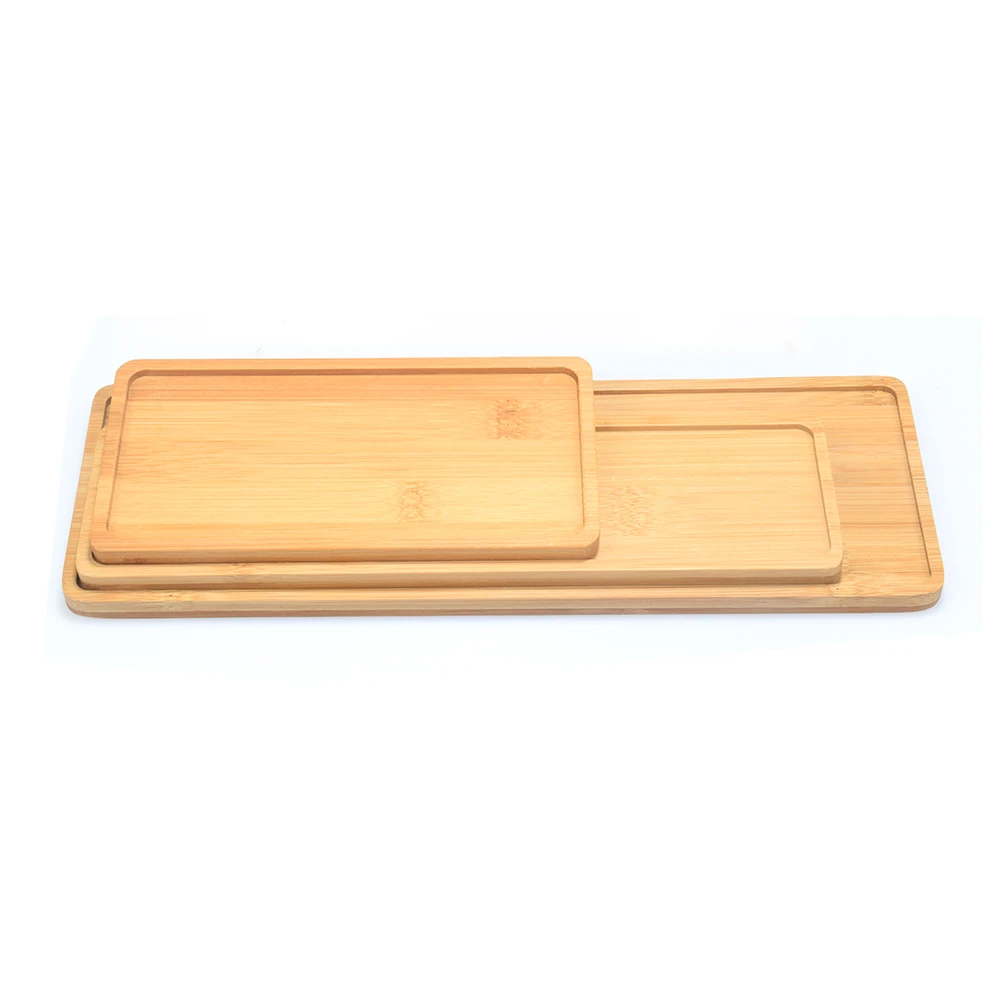 Rectangle Bamboo Plant Saucers Succulent Flower Pot Planter Tray Wooden Tray Plant Pots Flower Planter Holding Bamboo Craft