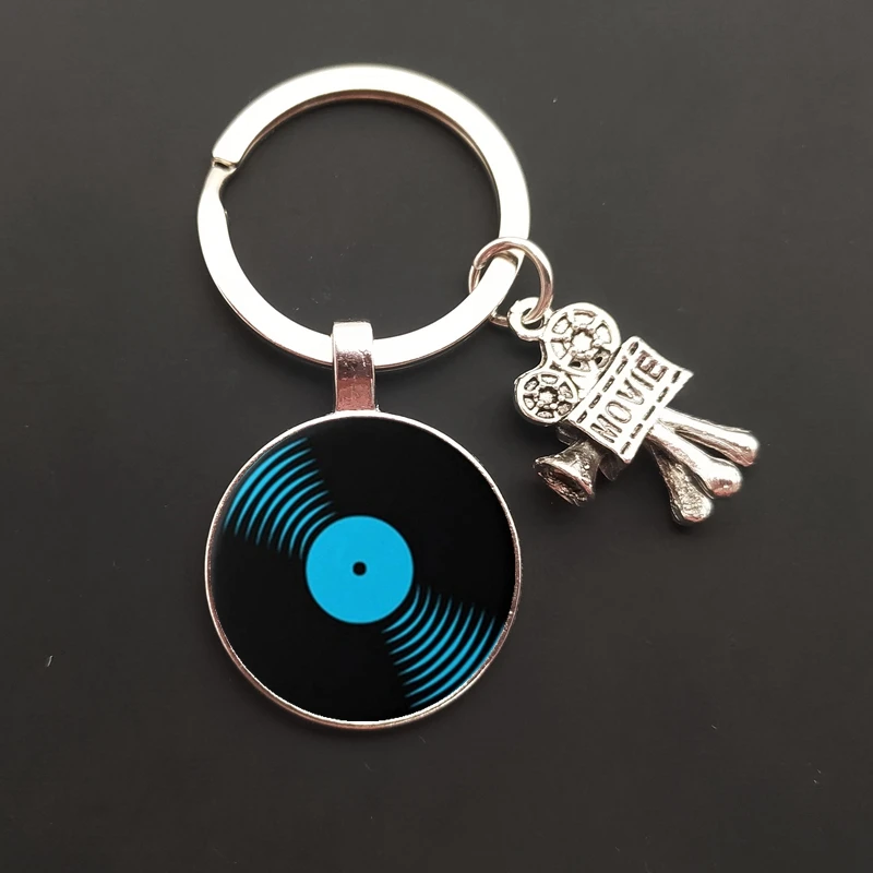 Miniblings Record di Portachiavi DJ Musica Nero - Fatto a Mano Gioielli I I Ciondolo Portachiavi Portachiavi