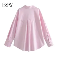 BSAY Women Fashion Long Sleeve Single-breasted Lapel Cotton Oxford Blouse Street Clothing Shirt Chic Ladies Crop Tops Mujer - Image 3