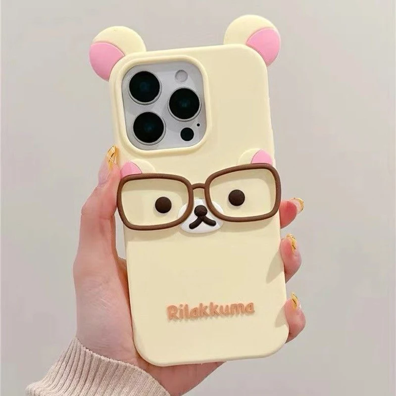 Adorable Rilakkuma 3D Cartoon Silicone Soft Phone Case