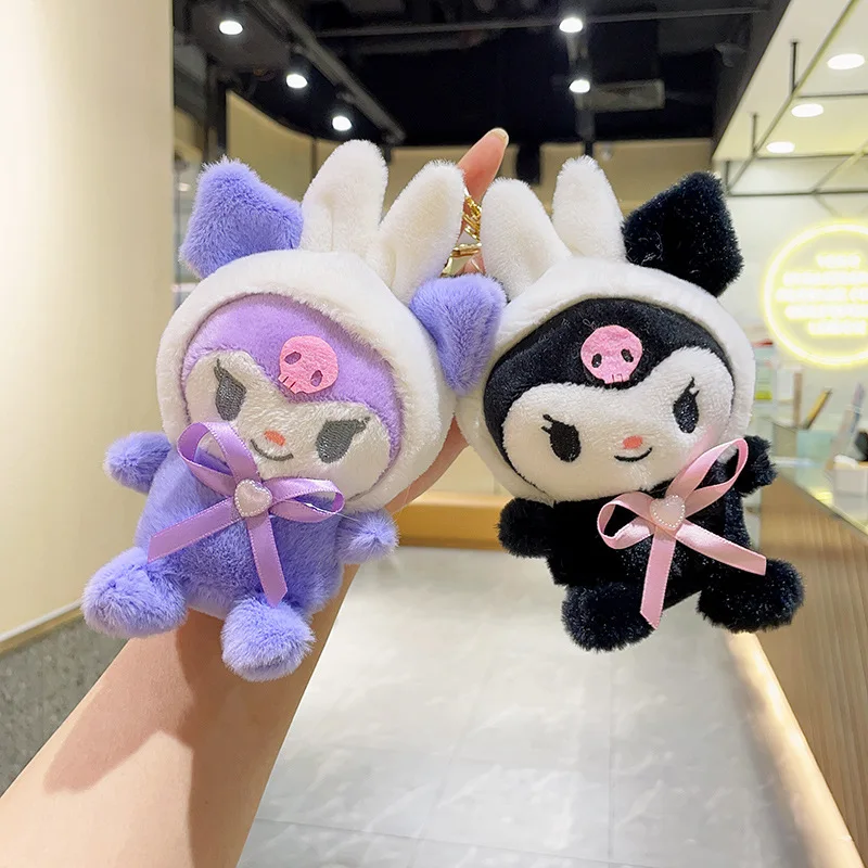 

Sanrio Plush Keychain Kawaii Kulomi Plush Pendant Cute Demon Kuromi Toy Toys for Girls 5 To 7 Years Birthday Gifts for Kids Girl