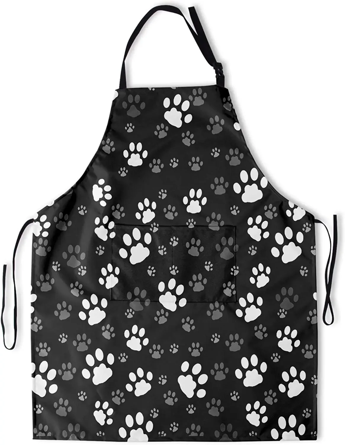 Funny Dog Paw Animal Apron with 2 Pockets Waterproof for Men Women Kitchen Garden Decor 3