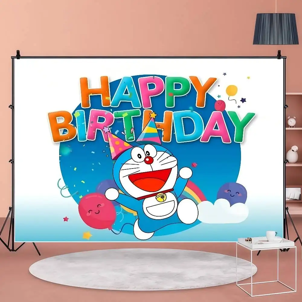 Hintergründe für Fotografie, Kindergeburtstag, Party-Poster, Blumen, Ballondekoration, Fotohintergrund, süßer D-doraemon-Geburtstag – Detail 11