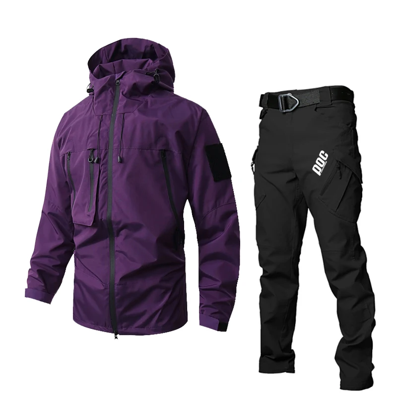 Lairschdan Poc Spring and Autumn Men and Women Popular Outdoor Road Cycling Motocross Hoodie Casual Two Piece Jacket Set