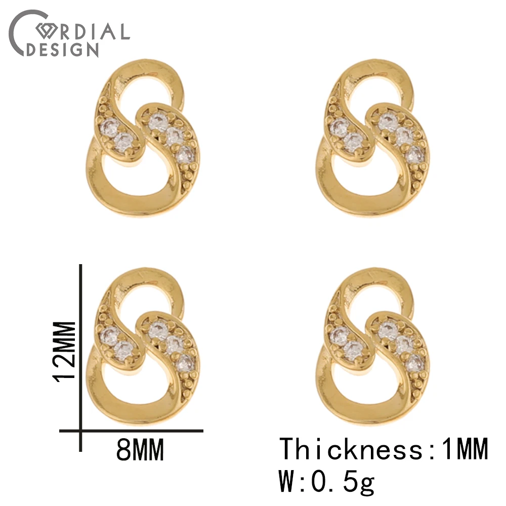 Cordial Design 50Pcs Cubic Zircon/DIY Fingernail Accessories/Genuine Gold Plating/Multi Shapes/Jewelry Findings & Components - cordial