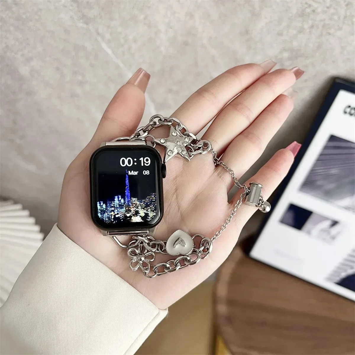 Klokkerem til iWatch 42/44/45/46/49 mm 38/40/41 mm metall mote klokkerem til Watch-serien Ultra2-serien 10/9/8/7/6/5/4/3/2/1_voghion.com