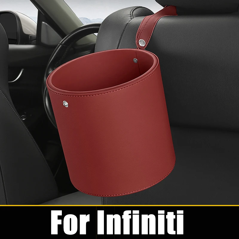 

For Infiniti G25 G35 G37 Q50 Q60 EX25 QX50 QX70 EX FX M25 Q60S Portable Car Circular Trash Can Garbage Pocket Sundries Bin Pack
