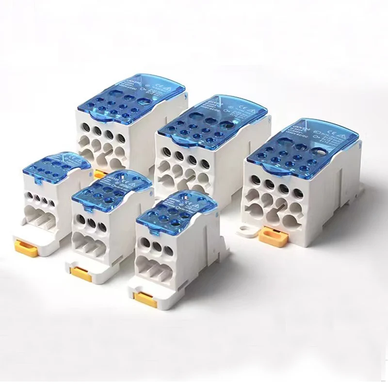 Terminal Block UKK80A UKK125A UKK160A Electric Wire Connector 1 in many Out Din Rail distribution Wiring Accessories Blue Yellow