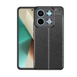 Premium Luxury Leather PU Case - Shockproof Soft Cover Coque s for Note 13Pro Plus 5G (Black)