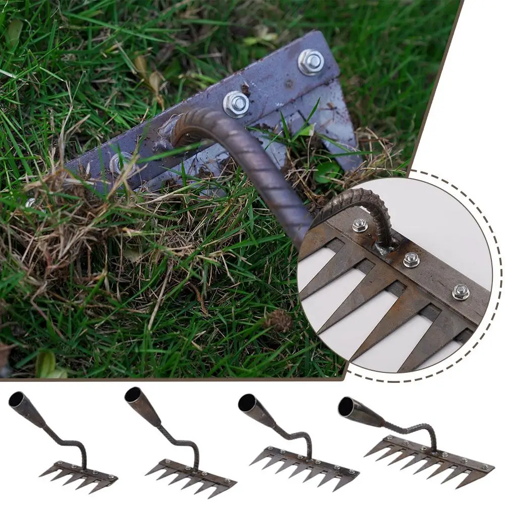 8-tooth carbon steel garden weeding rake Garden metal duty spade and planting flower tool digging heavy digging I0O2